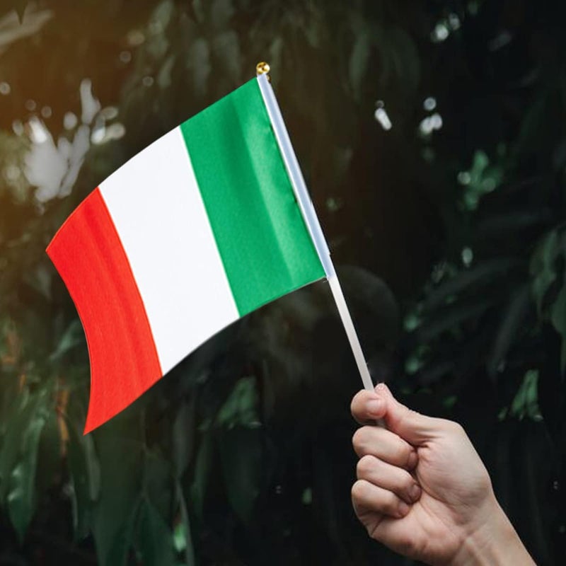 mflagperft Italy Flag Italian Flag, Small Mini Handheld Italy Flags on Stick, Ideal for Party Parades Sports Events Patriotic Festival Decorations - Image 5