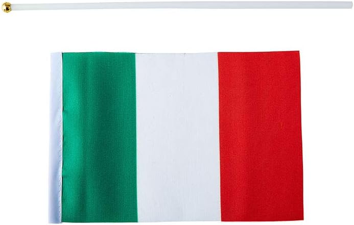 mflagperft Italy Flag Italian Flag, Small Mini Handheld Italy Flags on Stick, Ideal for Party Parades Sports Events Patriotic Festival Decorations - Image 3