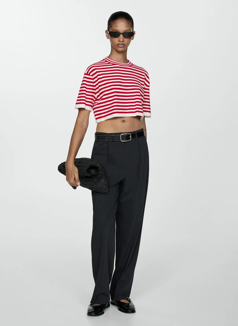 مانجو Stripes Crop Cardigan