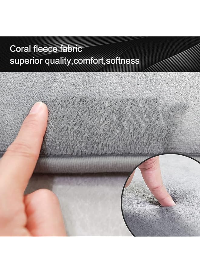 إيروريكس سجادة حمام من إسفنج الذاكرة ناعمة وصغيرة وسميكة وشبه دائرية غير قابلة للانزلاق وسجاد حمام فائق الامتصاص للماء ويمكن غسله في الغسالة وسجادة حمام للأرضية 17 بوصة × 24 بوصة - Image 3