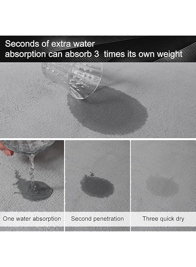 إيروريكس سجادة حمام من إسفنج الذاكرة ناعمة وصغيرة وسميكة وشبه دائرية غير قابلة للانزلاق وسجاد حمام فائق الامتصاص للماء ويمكن غسله في الغسالة وسجادة حمام للأرضية 17 بوصة × 24 بوصة - Image 5