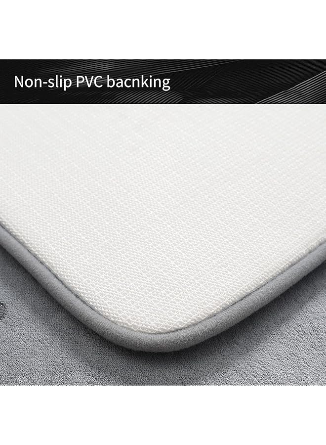 إيروريكس سجادة حمام من إسفنج الذاكرة ناعمة وصغيرة وسميكة وشبه دائرية غير قابلة للانزلاق وسجاد حمام فائق الامتصاص للماء ويمكن غسله في الغسالة وسجادة حمام للأرضية 17 بوصة × 24 بوصة - Image 4