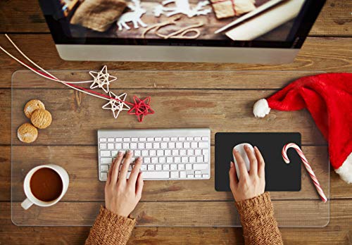 Easy Easy Life Clear Desk Pad Blotter on Top of Desks Office Table Protector Laptop Computer Keyboard Desktop Plastic PVC Transparent Non-Slip Desk Writing Mat Organizer Mouse Pad Included Waterproof 16 X 32 Inches - Image 2
