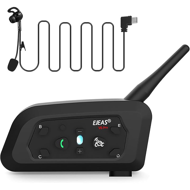 EJEAS V6C Professional Football Referee Bluetooth Intercom Headset, 800 m, 2 People, Full Duplex, Speaking Simultaneously, for Football and Handball Referees (Pack of 1) - Image 1