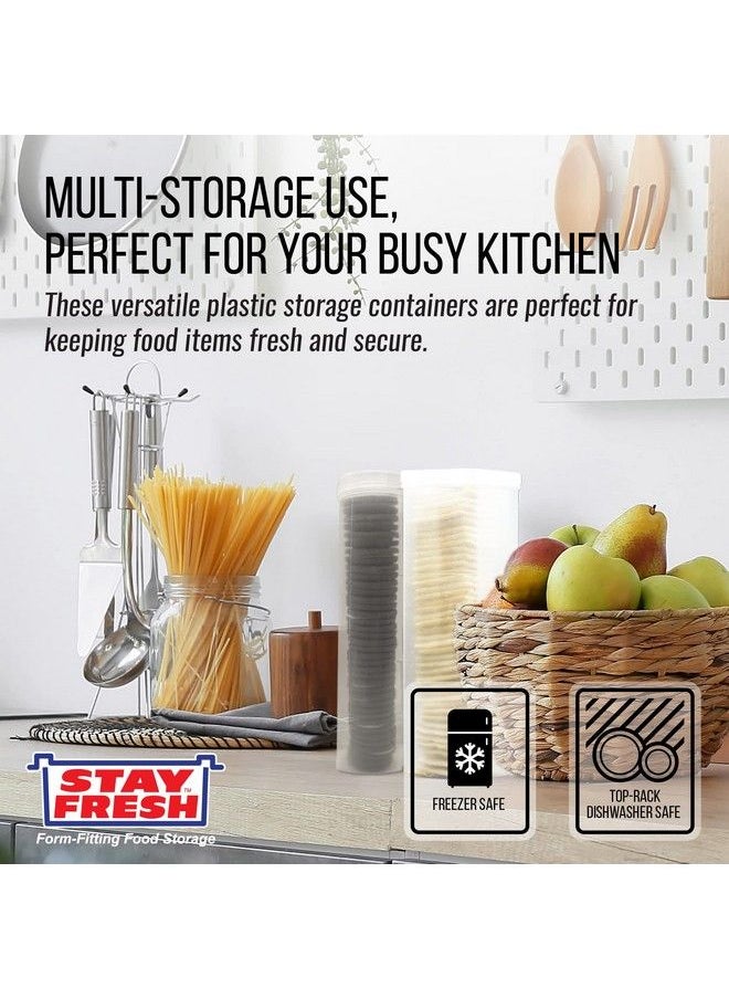 Stay Fresh - Cracker Container Set Of 2 Kitchen Discovery Round And Square Sizes For Nocrush Saltine Cracker And Cookie Storage Retains Justopened Crispness And Flavor - Image 1