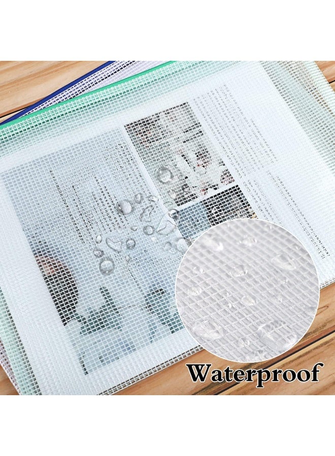 ECVV ECVV 12 Pcs Mesh Zipper Pouch Zipper Bags, Puzzle Bag for Organizing Storage, Letter Size, A4 Size, Zipper File Bags for School, Board Games and Office Supplies | 29 x 21 cm |  - Image 3