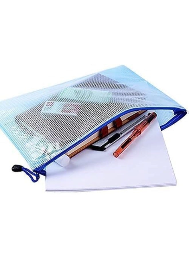 ECVV ECVV 12 Pcs Mesh Zipper Pouch Zipper Bags, Puzzle Bag for Organizing Storage, Letter Size, A4 Size, Zipper File Bags for School, Board Games and Office Supplies | 29 x 21 cm |  - Image 4