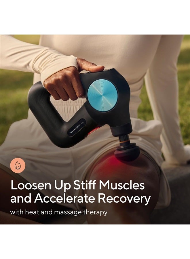 Theragun Pro Plus 6-in-1 Deep Tissue Percussion Massage Gun - Handheld Personal Massager for Full Body Pain Relief & Muscle Tension with Biometric Breathwork, Vibration & Heated Attachments - Image 4