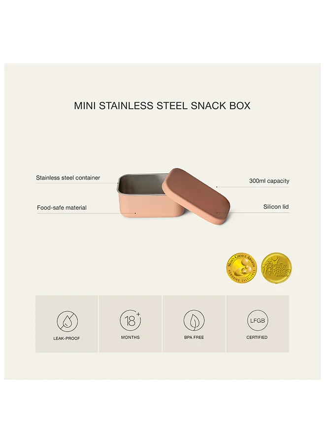Citron Mini Stainless Steel Snackbox With 1 Compartment For Kids, Leak Proof And Bpa Free - Caramel