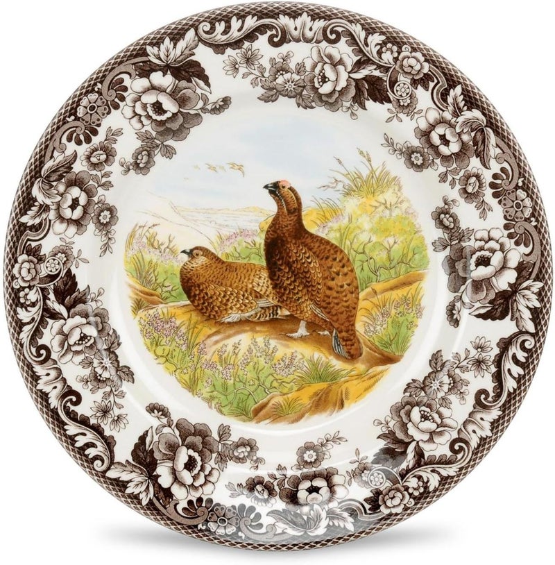 Spode Woodland Dinner Plate Red Grouse  105 Inch  Hunting Cabin Lodge and Cottage Dcor  Made in England from Fine Earthenware  Microwave and Dishwasher Safe - Image 1