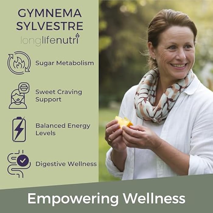 LongLifeNutri Gymnema Sylvestre 1000mg - Organic 20:1 Leaf Extract, 240 Vegetarian Capsules, 4-Month Supply, Herbal Supplement for Gut Health, GMP Certified, Made in USA - Image 4