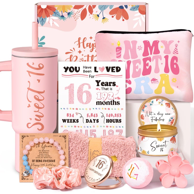 Frerdui Sweet 16 Gifts for Girls 16th Birthday Gifts for Girls Best Presents for 16 Year Old Girl Teen 16th Birthday Decorations Teen Girl Trendy Stuff 11 Pcs Unique Sweet Sixteen Gift for Daughter Niece - Image 2