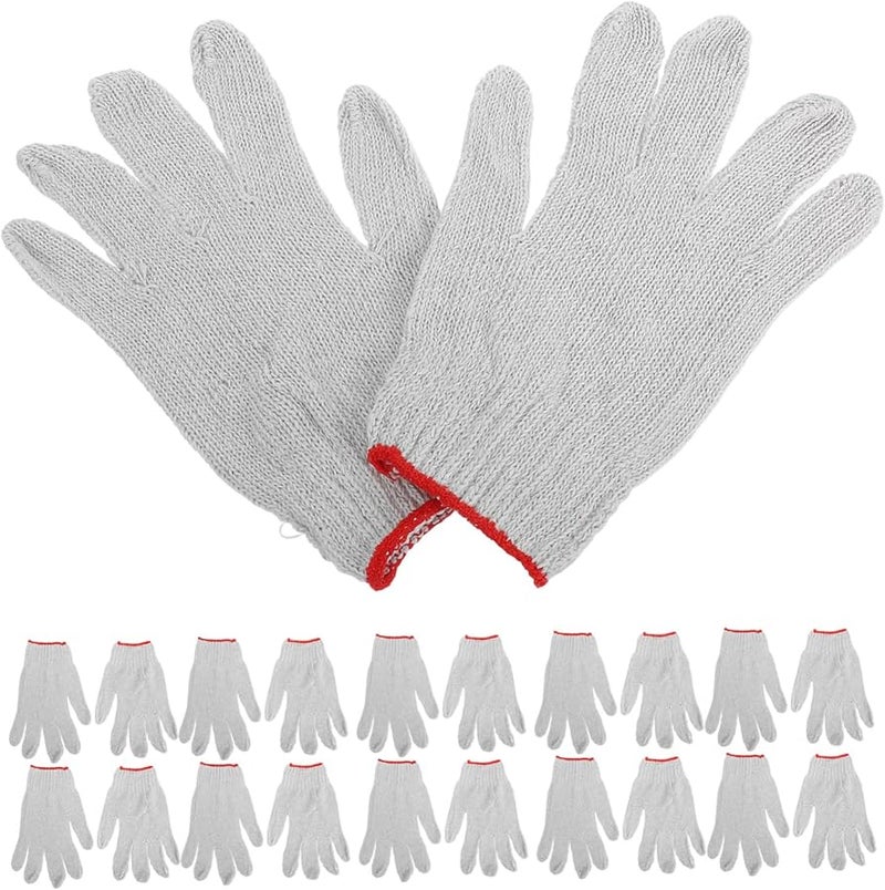 Operitacx 12 Pairs Thickened Nylon Cotton Anti Slip Work Gloves For Men Women Industrial Construction - Image 1