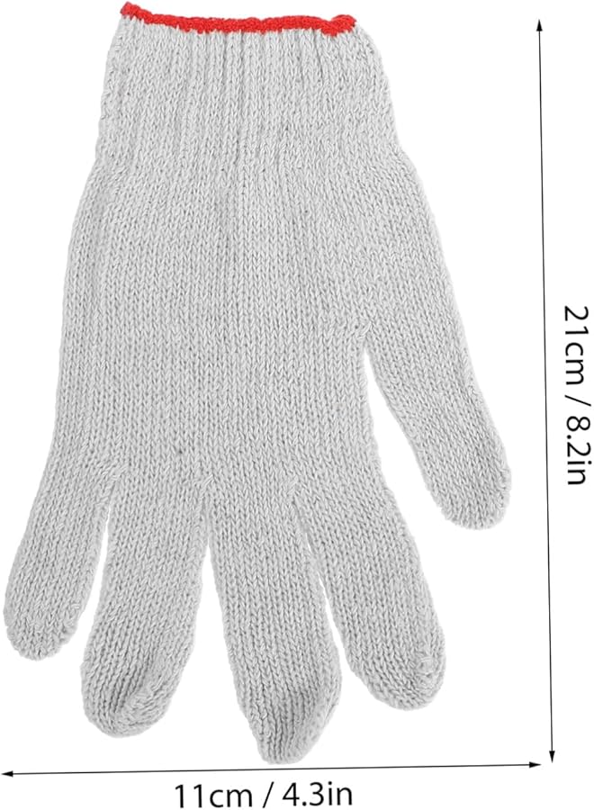 Operitacx 12 Pairs Thickened Nylon Cotton Anti Slip Work Gloves For Men Women Industrial Construction - Image 3