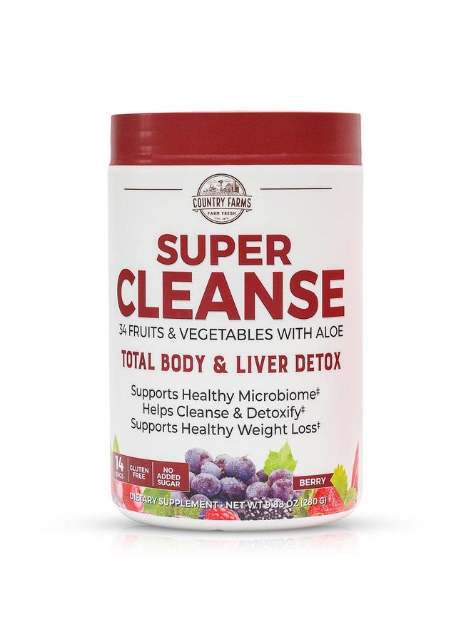 COUNTRY FARMS Super Cleanse Super Juice Cleanse Supports Healthy Digestive System 34 Fruits And Vegetables With Aloe Promotes Natural Detoxification Drink Powder 14 Servings 9.88 Ounce - Image 1