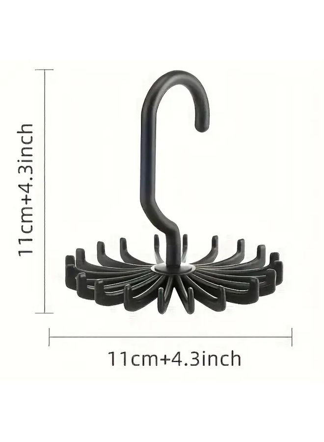 White Rotating Belt Hanger Wall Mounted Organizer For Scarves Coats Hats Accessories - Image 3