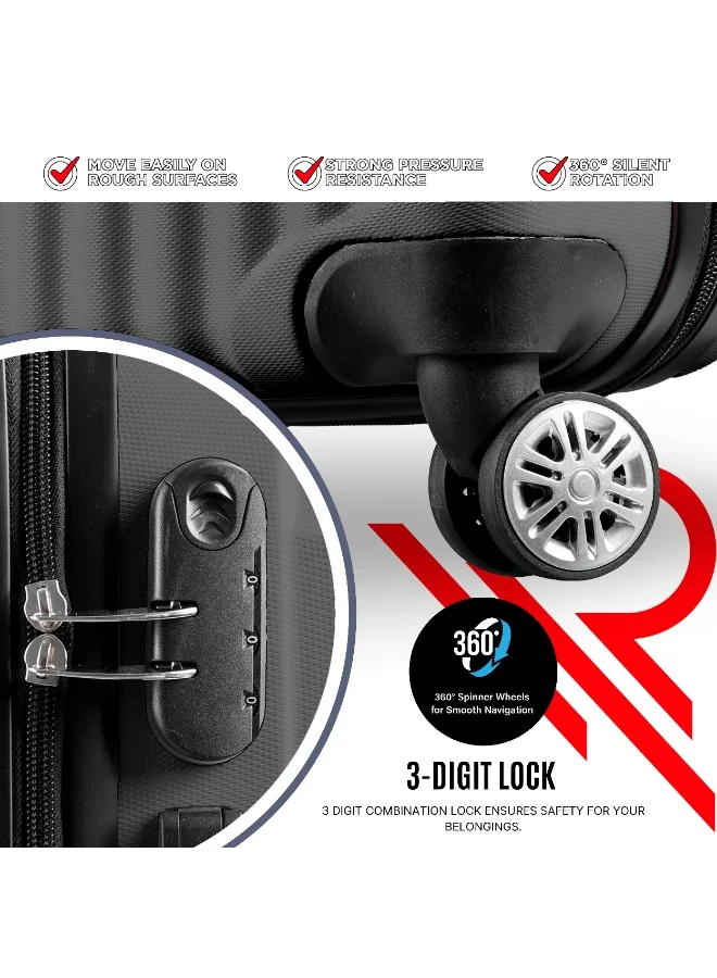 ريفلكشين حقيبة سفر بعجلات صامتة مقاس  بوصة من مادة  معتمدة من شركات الطيران