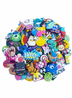 KASTWAVE Shoe Decoration Charms 50 Pcs Random Different Shoe Charm for Crocs Charm for Hole Hole Shoe Buckle Party Favors ​Mini Charm Bracelet Wristband Decoration for Men Women Kid  - Image 1