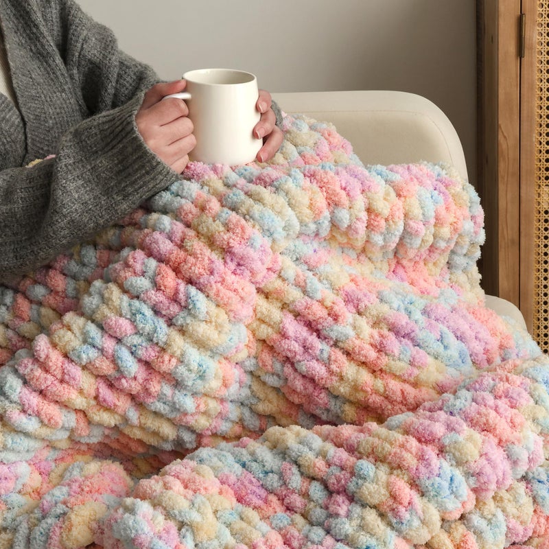 mellobello Jumbo Chunky Yarn for Hand Knitting - Super Thick Chenille Chunky Yarn for Crocheting - Extra Soft Bulky Fluffy Blanket Big Yarns 8 Jumbo Pack (27yds,8 oz Each Skein) - Image 4