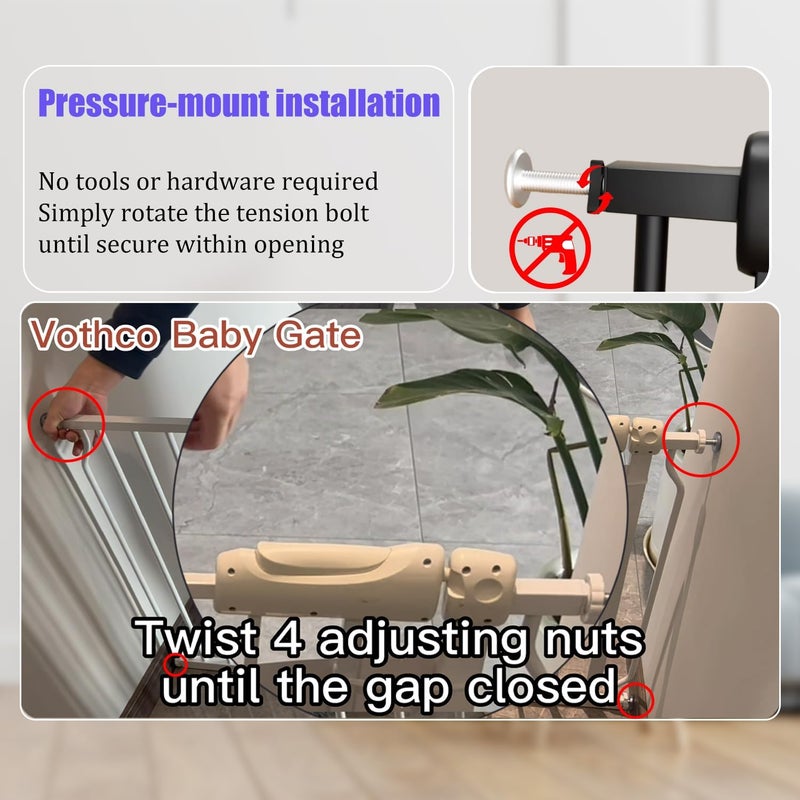 Vothco Extra Wide Auto Close Baby Gate - Image 5