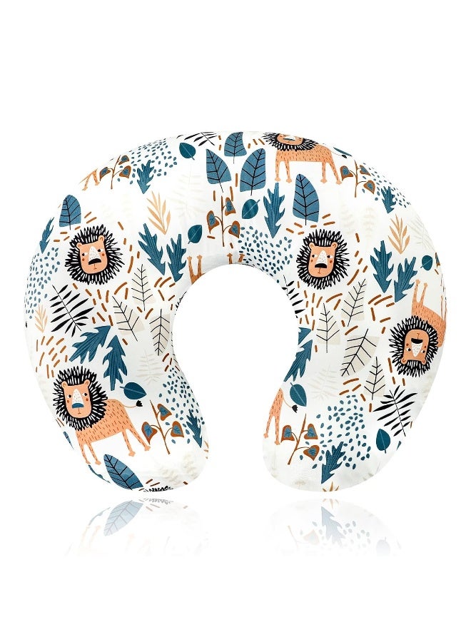 SWESEN Nursing Pillow Cover, Lion Breastfeeding Pillows Covers, Snug Fits Nursing Pillow Slipcovers for Boys Girls, Ultra Soft and Stretchy, Animal - Image 1
