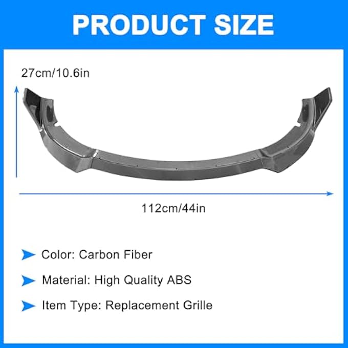 Collect Light Front Bumper Lip for 2015-2023 Dodge Charger SE RT SRT GT Front Lip Splitter Spoiler Air Chin Body Kit (Carbon Fiber) - Image 2