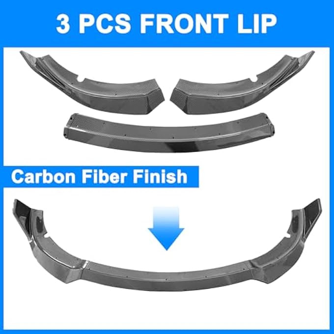 Collect Light Front Bumper Lip for 2015-2023 Dodge Charger SE RT SRT GT Front Lip Splitter Spoiler Air Chin Body Kit (Carbon Fiber) - Image 4