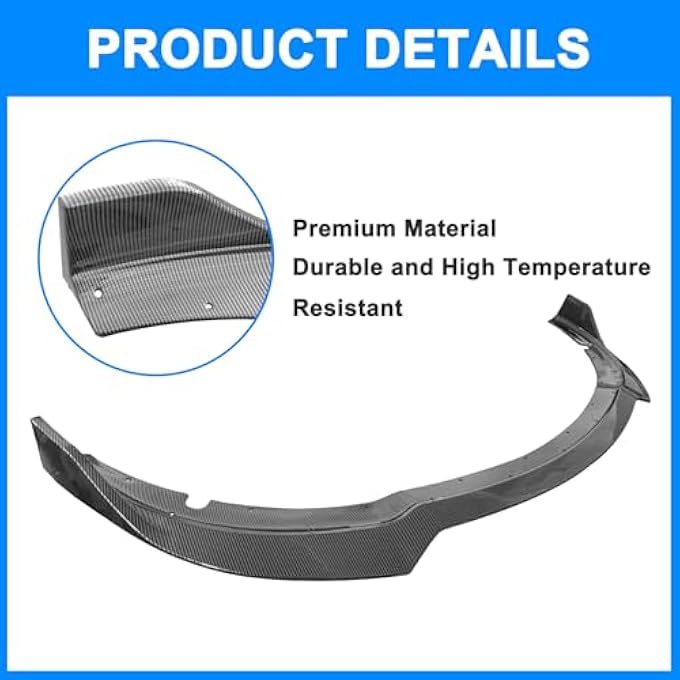 Collect Light Front Bumper Lip for 2015-2023 Dodge Charger SE RT SRT GT Front Lip Splitter Spoiler Air Chin Body Kit (Carbon Fiber) - Image 5