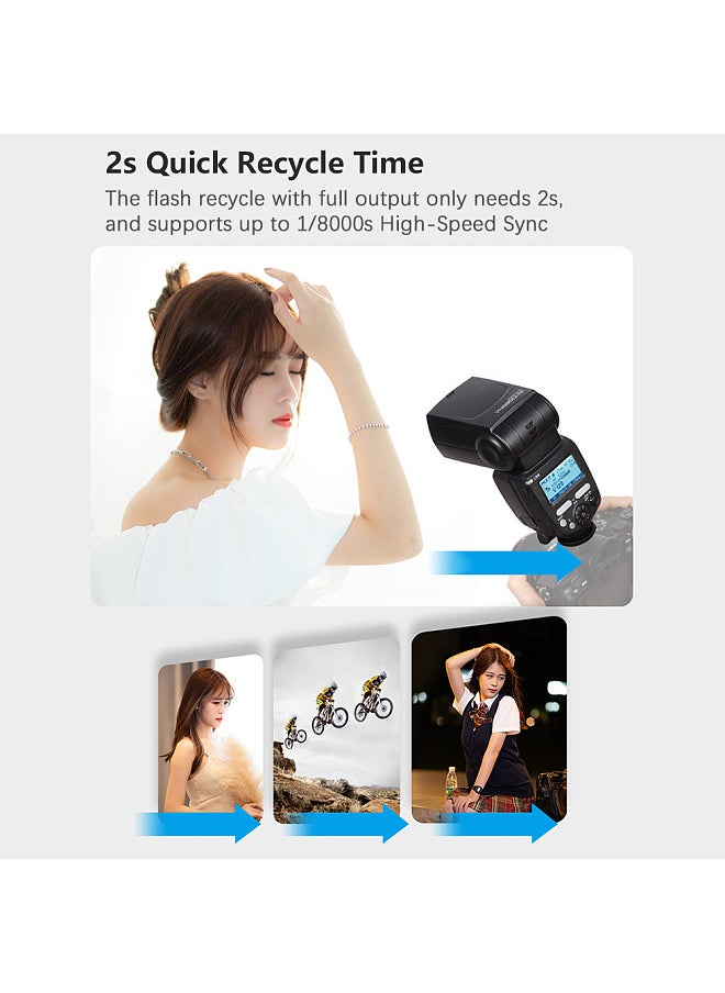 YONGNUO YN685EX-RF On-camera Flash Light Master Slave Speedlite GN60 TTL 1/8000s HSS 2s Recycle Time with 2.4G Wireless Trigger System Replacement for Sony A7 Series A6600 A6500 A6400 A99 A77  - Image 4