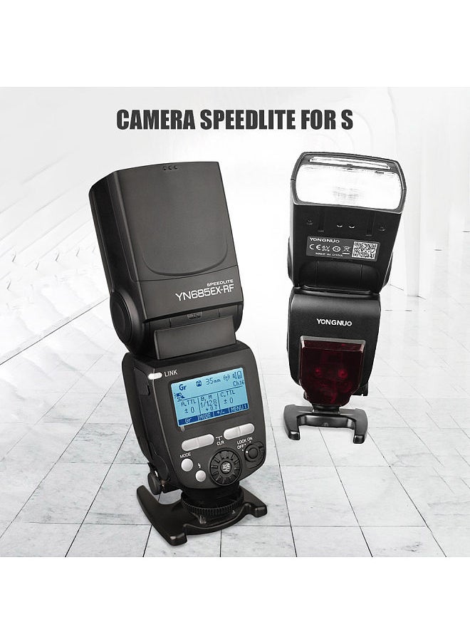 YONGNUO YN685EX-RF On-camera Flash Light Master Slave Speedlite GN60 TTL 1/8000s HSS 2s Recycle Time with 2.4G Wireless Trigger System Replacement for Sony A7 Series A6600 A6500 A6400 A99 A77  - Image 2