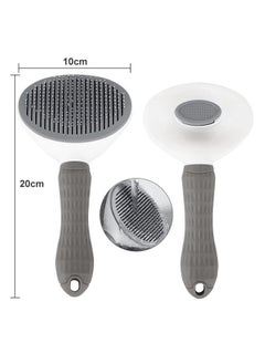 S-Color Cat Grooming Brush Self Cleaning Slicker Brushes for Dogs Cats Pet Brush Tool Gently Removes Loose Undercoat Mats Tangled Hair Massage-Self Suitable for Pets with Long or Short Hair Grey  - Image 4