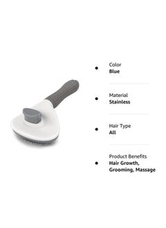 S-Color Cat Grooming Brush Self Cleaning Slicker Brushes for Dogs Cats Pet Brush Tool Gently Removes Loose Undercoat Mats Tangled Hair Massage-Self Suitable for Pets with Long or Short Hair Grey  - Image 5