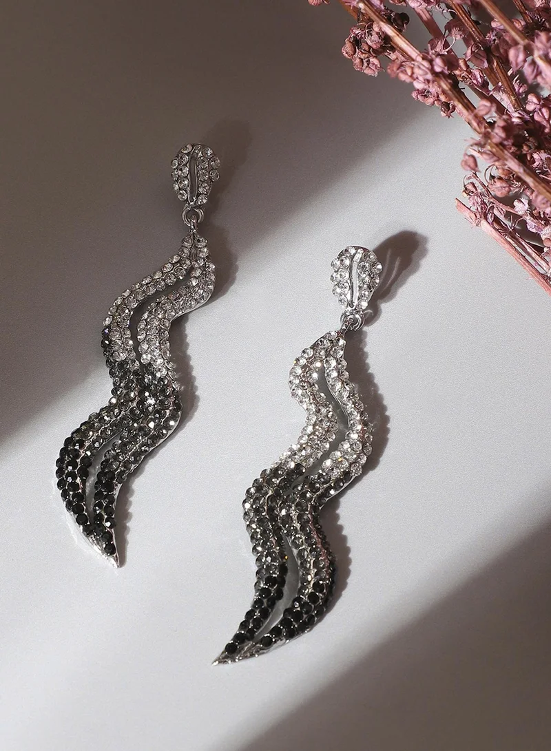 SOHI Ombre Swirl Artificial Drop Earring Jewellery