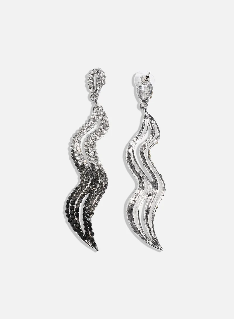 SOHI Ombre Swirl Artificial Drop Earring Jewellery
