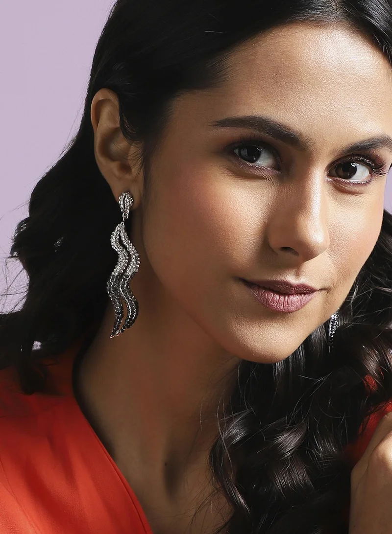 SOHI Ombre Swirl Artificial Drop Earring Jewellery