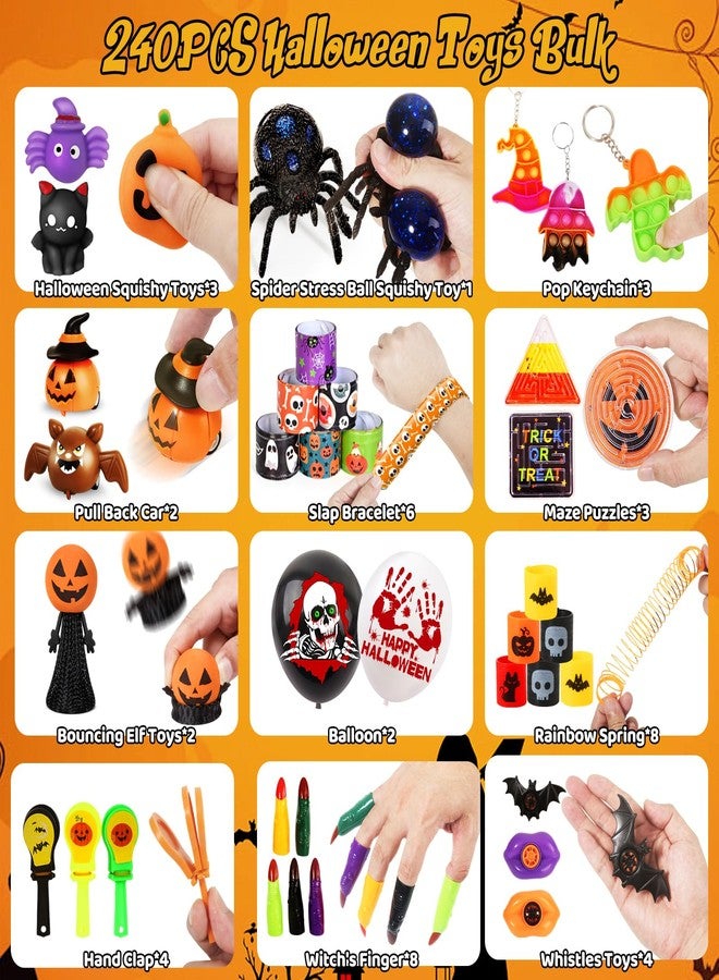 OCHIDO Halloween Party Favors for Kids-240pcs Bulk Halloween Toys Treats Gifts,Halloween Goodie Bags Fillers ,Trick Or Treat , Halloweens School Classroom Carnival Prizes, Treasure Box Toys - Image 2