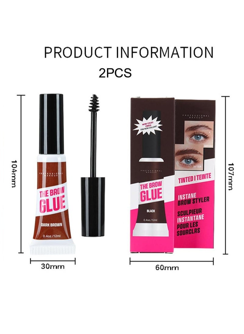 Generic - Tinted Eyebrow Gel Set - 2 Pack Waterproof & Transfer-Proof Mascara for Long-Lasting, Thickened Brows with Brush - Perfect Taupe Color for Effortless Sculpting - Image 1