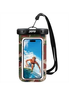 JOTO Universal Waterproof Phone Pouch Cellphone Dry Bag Case for iPhone 14 13 12 11 Pro Max Mini Xs XR X 8 7 6S Plus SE, Galaxy S21 S20 S10 Plus Note 10+ 9, Pixel 4 XL up to 7"-Camo  - Image 1