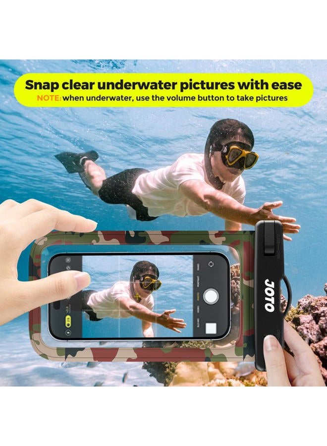 JOTO Universal Waterproof Phone Pouch Cellphone Dry Bag Case for iPhone 17 16 15 14 13 12 11 Pro Max Air Mini Plus Xs XR X 8 7 6S, Galaxy S23 S22 S21 Plus Note, Pixel up to 7" -Camo - Image 3