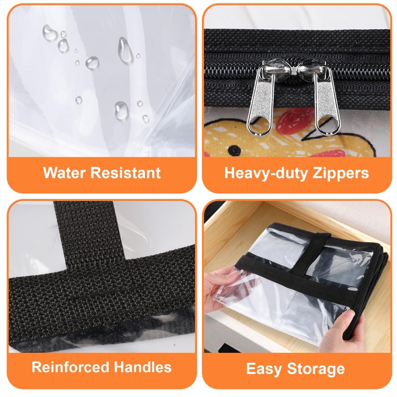 SpaceTrove Clear Storage Bags, 4 Pack Under Bed Storage and Closet Organizers Containers, Vinyl Foldable Heavy-Duty Moving Bags with Zippers for Comforter, Bedding, Duvet, Blanket & Toy Storage, 40L - Image 4