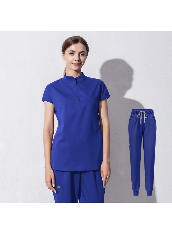NIBEMINENT Fashion Women Workwear Scrub Tops+pant Medical Uniform Surgery Scrubs Shirt Short Sleeve Pet Shop Doctor Nurse Nursing Uniform - Image 1