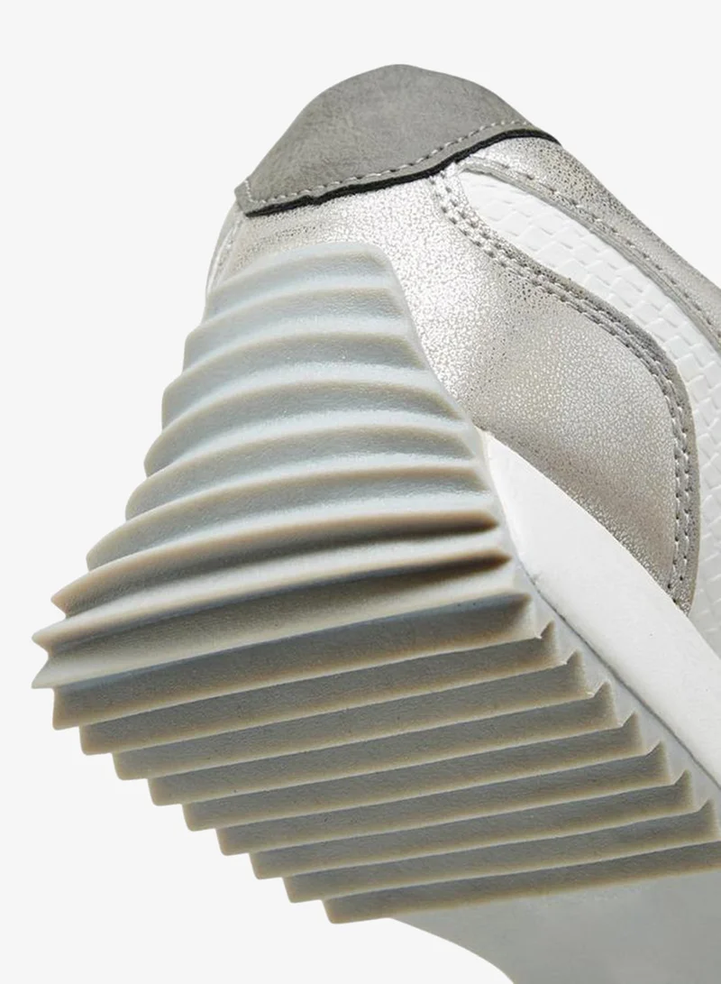 ELLE SILVER Women'S Panelled Lace-Up Sneakers for Women | Best Price UAE