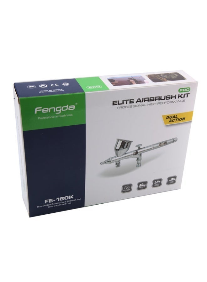 فينجدا طقم إيربرش Fengda بريميوم 0.2 & 0.3mm جرافيتي فيد، مزدوج الحركة، مع فونية وإبرة وخراطيم هواء 2 متر (FE-180K) - Image 5