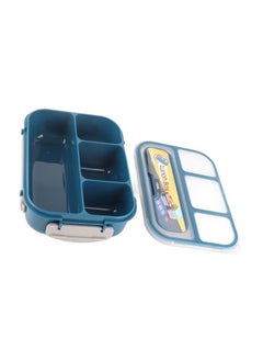 Thoraya 16PCS Set Bento Box Reusable 1300ml 4 Compartment Adult Lunch Box with Spoon for Fruit Lunch Blue  - Image 5
