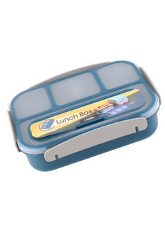 Thoraya 16PCS Set Bento Box Reusable 1300ml 4 Compartment Adult Lunch Box with Spoon for Fruit Lunch Blue  - Image 4