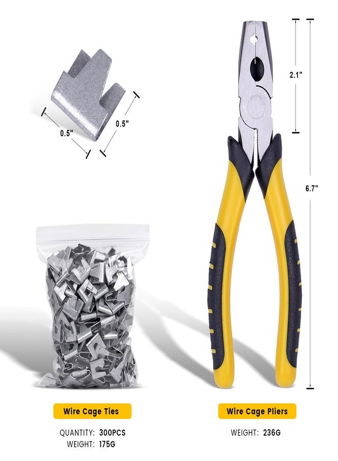 MUDUOBAN 300 Pcs Wire Cage Clips and Pliers,Hog Ring Pliers for Rabbit Chicken Bird Dog Cat Pigeon Wire Cage (Clips+Plier) - Image 2