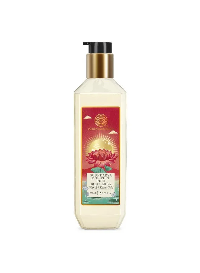 Forest Essentials Moisture Rich Body Milk Soundarya with 24 Karat Gold