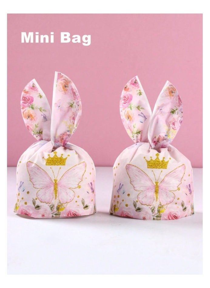 Generic 25 pcs Pink Butterfly Candy Favor Bags for Birthday Party Baby Shower Decorations  - Image 1