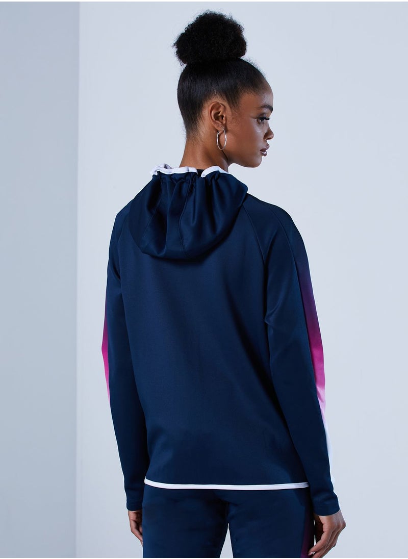 SikSilk - Athlete Stripe Hooded Track Jacket - Image 1
