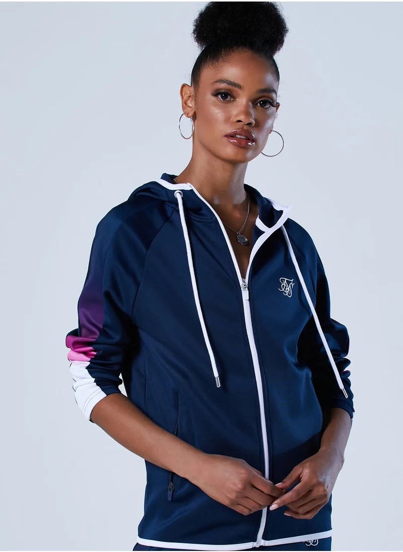 SikSilk Athlete Stripe Hooded Track Jacket